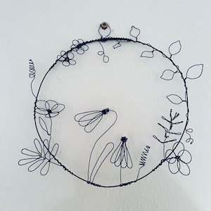 Handmade Wire Wrapped Floral Wreath: Rustic Boho Wall Decor