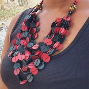 African multistrand necklace, ethnic necklace, exotic necklace, woman necklace, gift for her
