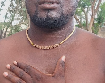 Set of necklace and bracelet made with cork, real old snake vertebrae