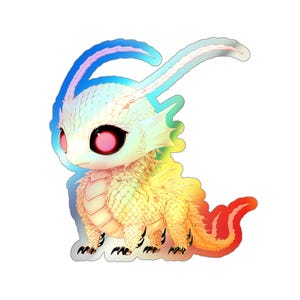 Holographic Kawaii Rust Monster Twin #1: 4-Inch Fantasy Art Vinyl Die-Cut Decal