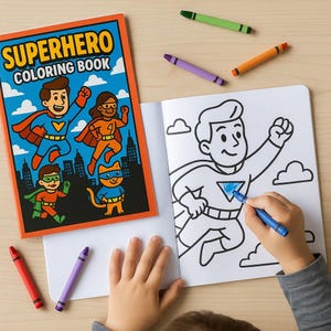 Libro para colorear de superhéroes / Actividad imprimible para niños / 25 páginas (descarga instantánea)