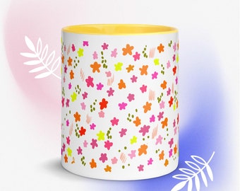 Flower Meadow Multicolor Mug with Color Inside