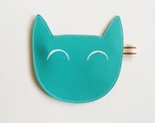 Kitty coin purse in turquoise