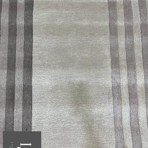 Modern Concentric Rectangular Pattern Tufted Rug in Beige and Brown Tones image 7