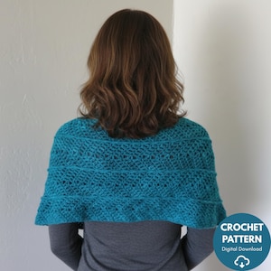 Crochet Shawl Pattern PDF: Easy Intermediate Rectangular Wrap (Digital Download)