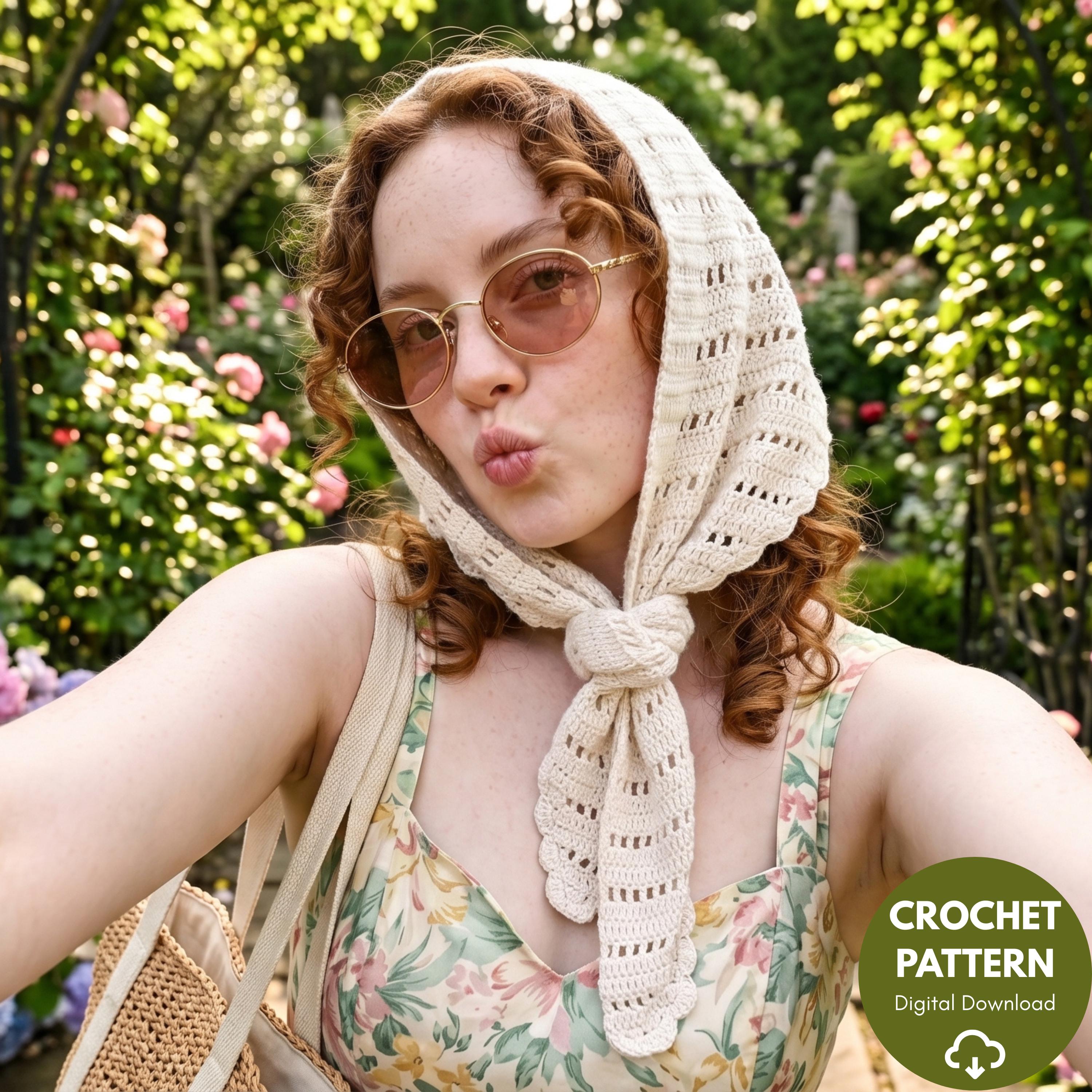 30 Head Scarf Crochet Patterns for Bandanas, Kerchiefs, and Stylish Wraps 34 Lace Triangle Head Hip Scarf Crochet Pattern