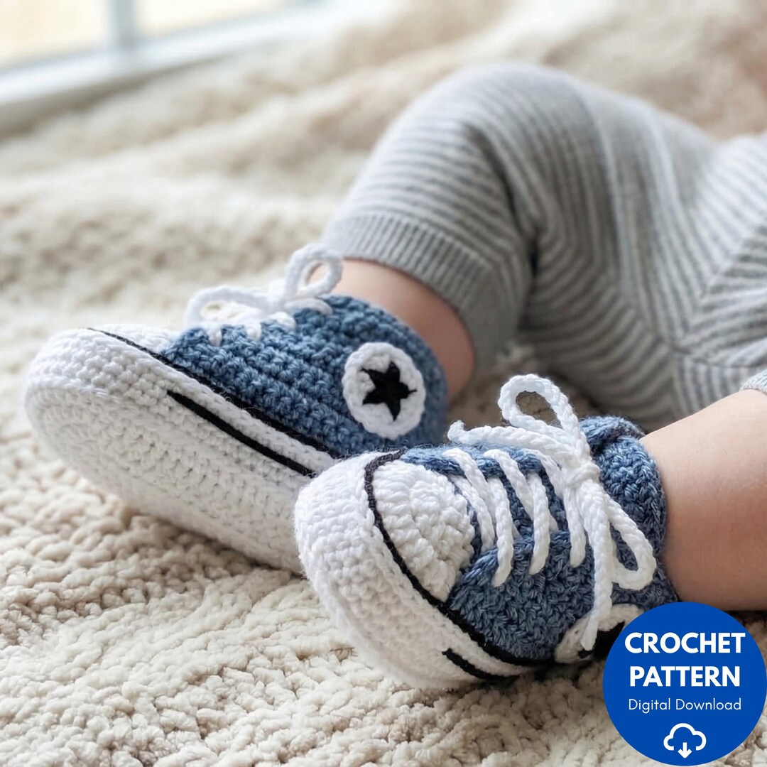 Crochet Baby Booties Pattern PDF | Baby Sneakers Crochet Pattern Easy ...