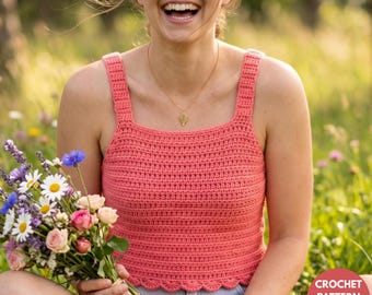 Tank Top Häkelanleitung PDF Häkeltop Ärmelloses Tank Top Häkelanleitung Einfache moderne Häkelkleidung für Frühling und Sommer
