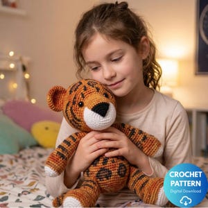 Padrão de Crochê de Leopardo Amigurumi: Pelúcia Fácil (Molde em PDF)