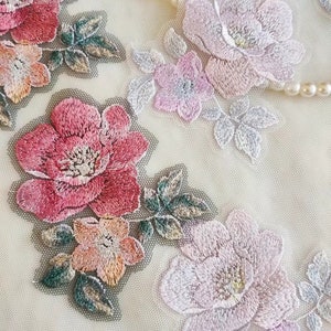10pcs Gorgeous Embroidered Rose Flower Appliques For Head wear Decor Fashion Costume Supplies