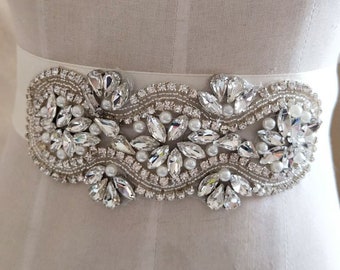 Sale Rhinestone Applique Crystal Trim Rhinestone Beaded Applique Bridal Accessories Wedding Dress Sash Belt Headband