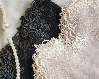2 Yards Lace Trim Gorgeous Lolita Venice Rose Embroidered Tulle Lace 7.87 Inches Wide 2 Colors
