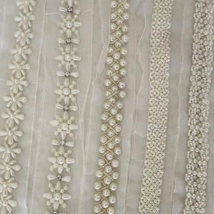 Ivory Perlen Spitzenbesatz Perlen Perlen Spitzenbesatz 1 Yard Für Kostüm Hochzeit Kleid Gürtel Braut Schärpe Schmuck Design