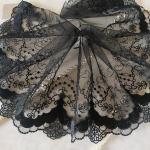 Gorgeous Lolita Lace Trim Floral Embroidered Tulle Lace 5.5 Inches Wide High Quality