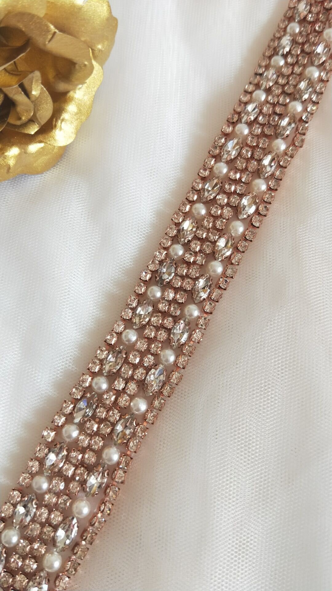 Clear Rhinestone Crystal Lace Trim 1 Wide for Bridal | Etsy