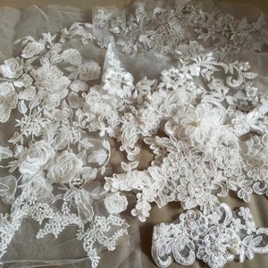 Clearance Assorted Alencon Lace Appliques Collars For DIY Supplies