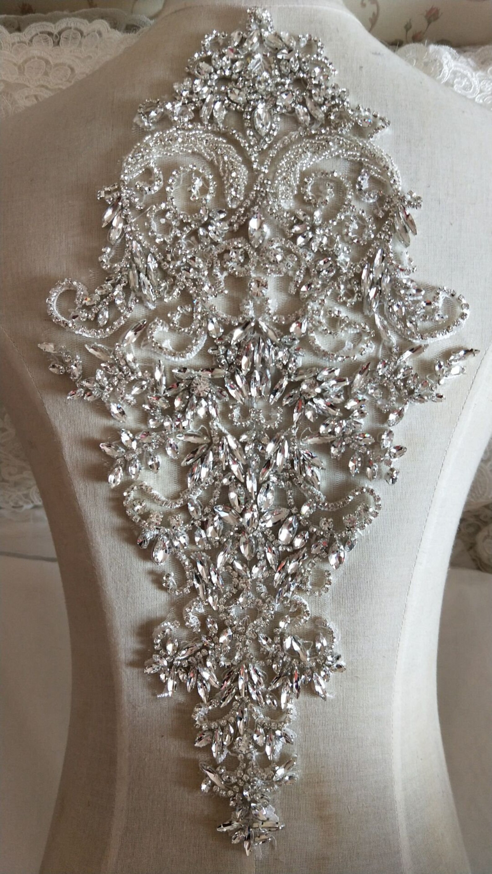 Rhinestone Crystal Applique For Bridal Accessories Etsy