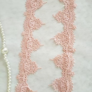12 Yards Deep Pink Venice Lace Trim Scalloped Lace Trims 2 Inches Wide