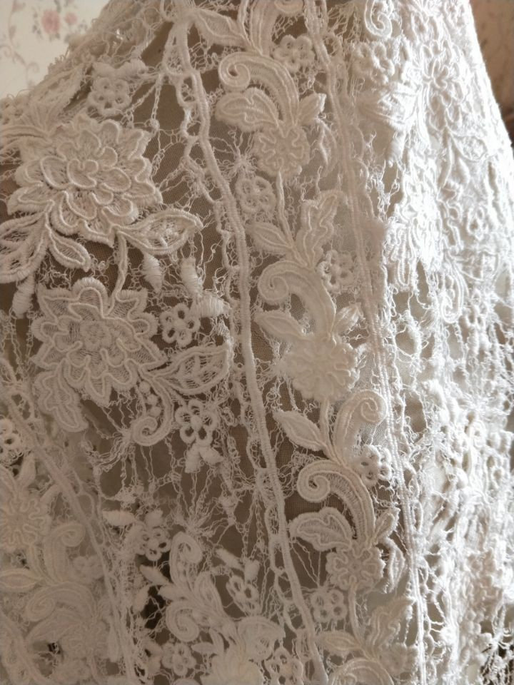 Ivory Lace Fabric Cotton Floral Venice Lace Crocheted Vintage | Etsy