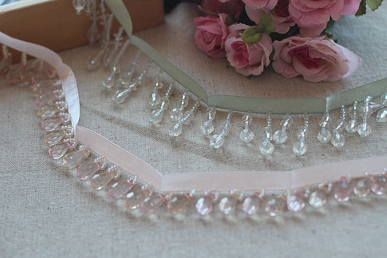 Faceted Bead Lace Trim Beaded Trims for Fashion Accessories Etsy