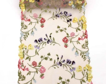 Gorgeous Tulle Lace Trim Floral Embroidered Scalloped Lace 8.26 Inches Wide High Quality