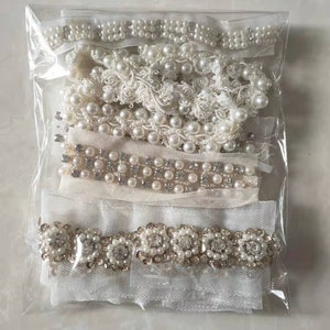 Clearance Assorted Pearl Beaded Lace Trim for DIY Supplies - Etsy