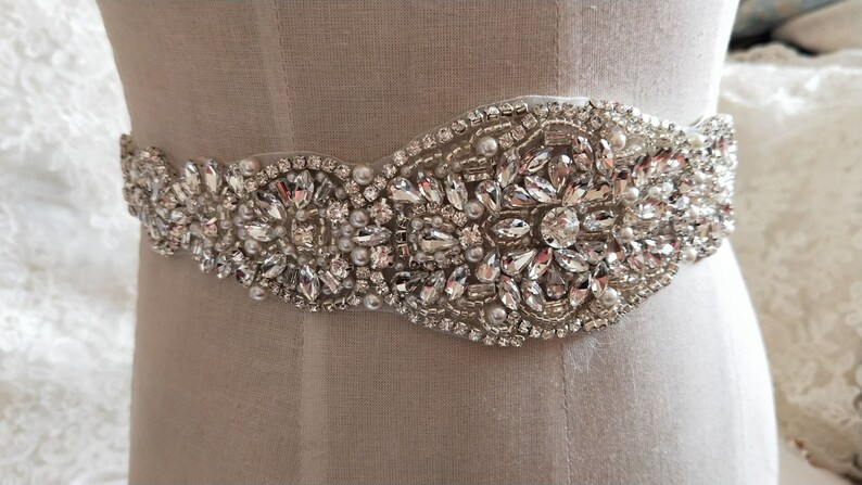 Luxury Rhinestone Crystal Lace Trim 2.55 Wide For Bridal Accessories Wedding Dress Sash Belt Headband Straps Costume Embellishment 3 Colors
