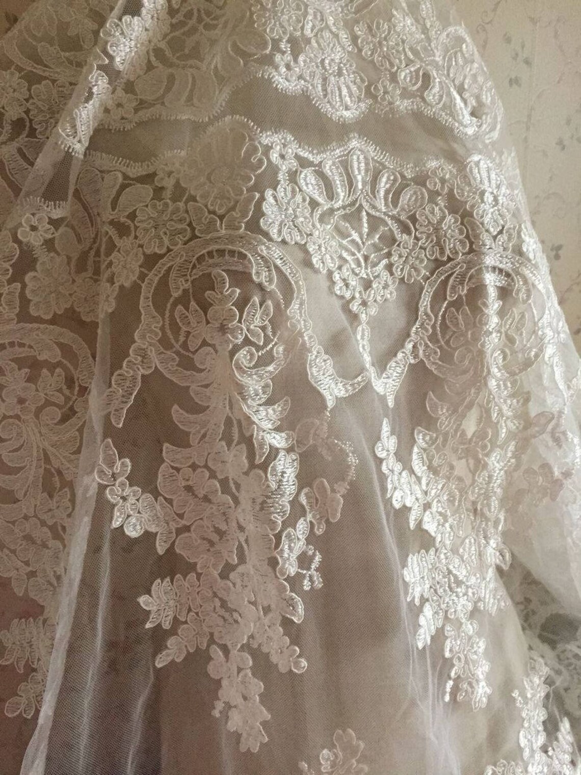 Anastasia Espejismo Organza Con Marvil Encaje Aplicado Azul Cielo