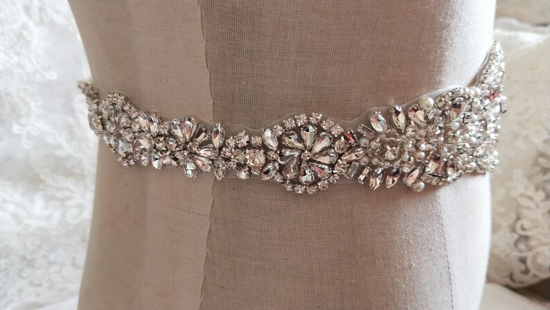 Luxury Rhinestone Crystal Lace Trim 2.55 Wide For Bridal Accessories Wedding Dress Sash Belt Headband Straps Costume Embellishment 3 Colors