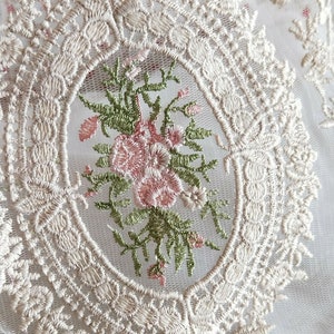 Lovely Cotton Venice Lace Trim Pink Roses Embroidered Trim for - Etsy