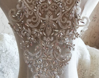 Gorgeous Rhinestone Crystal Applique For Bridal Accessories Wedding Dress Sash Haute Couture Costume Embellishment