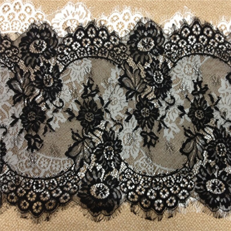Chantilly Lace Trim Rose Floral Embroidery Eyelash Lace 12.9 Etsy