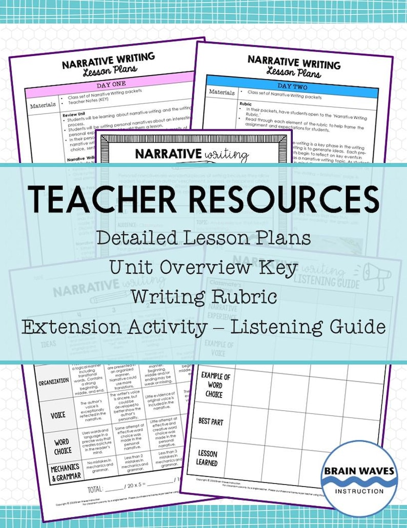 Narrative Writing Unit | Personal Narrative Lesson Plans | 2 Week ...