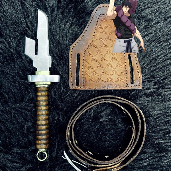 Toji Fushiguro Inverted Spear of Heaven Replica - Jujutsu Kaisen Cosplay Prop with Premium Leather Sheath & FREE Leather Carrying Belt