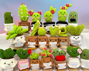 Handmade Crochet Succulent/Cactus/Aloe Potted Plant,Emotional Support, Gift For Teacher,Mother's Day gift,Crochet for Work Colleague