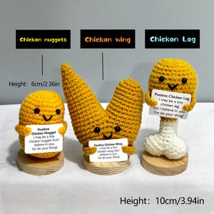 Positive Crochet Taco/Cheese Balls/Chicken nuggets/Pizza/French fries/Candy/Hot dogs,Emotional Support Gift,Mother's Day gift image 11