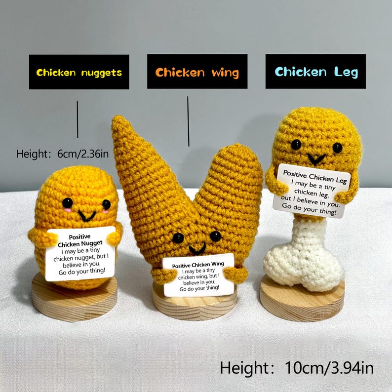 Positive Crochet Taco/Cheese Balls/Chicken nuggets/Pizza/French fries/Candy/Hot dogs,Emotional Support Gift,Mother's Day gift image 11