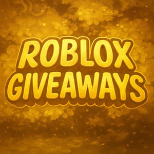 May include: A graphic design featuring the text ROBLOX GIVEAWAYS in bold, yellow, three-dimensional letters with a dark brown outline. The text is set against a textured, golden-brown background with subtle, abstract floral patterns throughout.