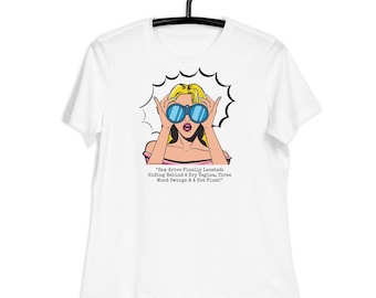 女性用おもしろ更年期Tシャツ | HRTユーモアTシャツ | ホットフラッシュ中年期危機Tシャツ | 更年期ギフト | レトロフェミニストグラフィックTシャツ