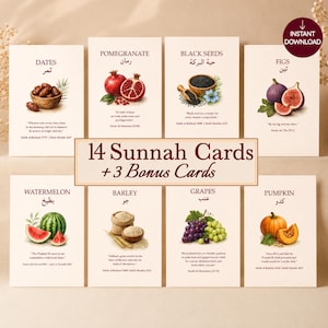 Cartes de table Sunnah, Cartes alimentaires Sunnah, Décoration de table Nikkah Walima Aqiqah, Décoration pour événements islamiques, Étiquettes alimentaires Coran et Hadith, Téléchargement numérique