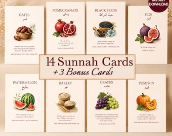 Sunnah Table Cards, Sunnah Food Cards, Nikkah Walima Aqiqah Table Decor, Islamic Event Decor, Quran & Hadith Food Labels, Digital Download