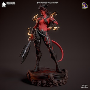 Karlach Figurine Baldur&#39;s Gate Fan Art Statuette 12K Resin 3D print figure for painting or decoration v.2