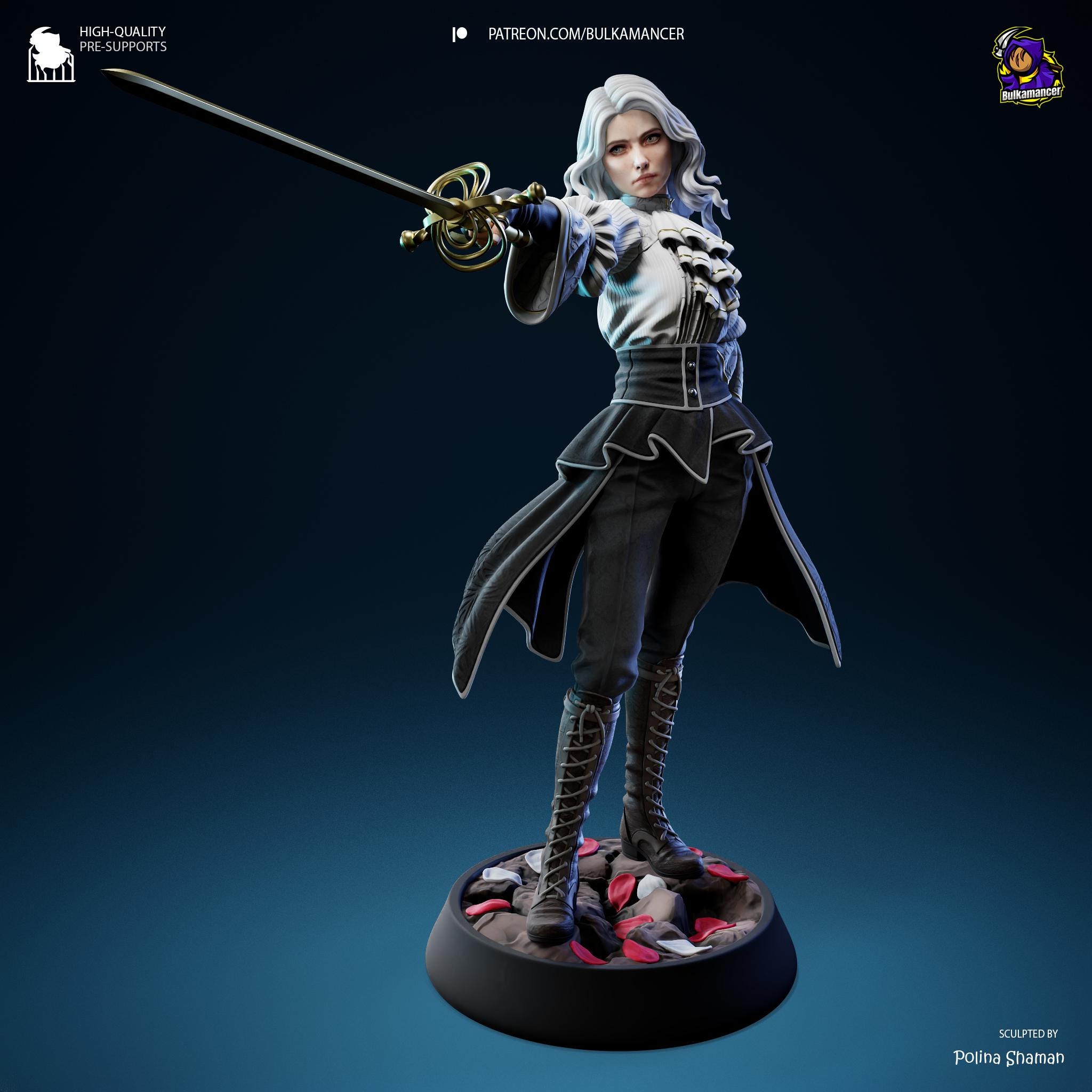 Maelle Expedition 33 Fan Art Statue: Bespoke Hand Painted 1-8