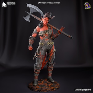 Karlach Figurine Baldur&#39;s Gate Fan Art Statuette 12K Resin 3D print figure for painting or decoration