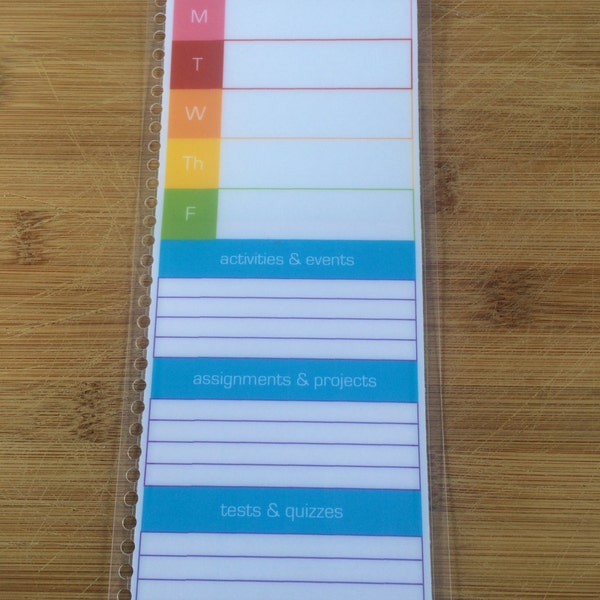 Slim Dashboard for use with Erin Condren Life Planner