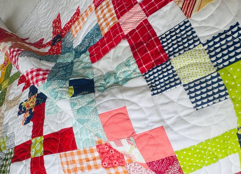 Scrappy Plus Quilted Throw - Etsy