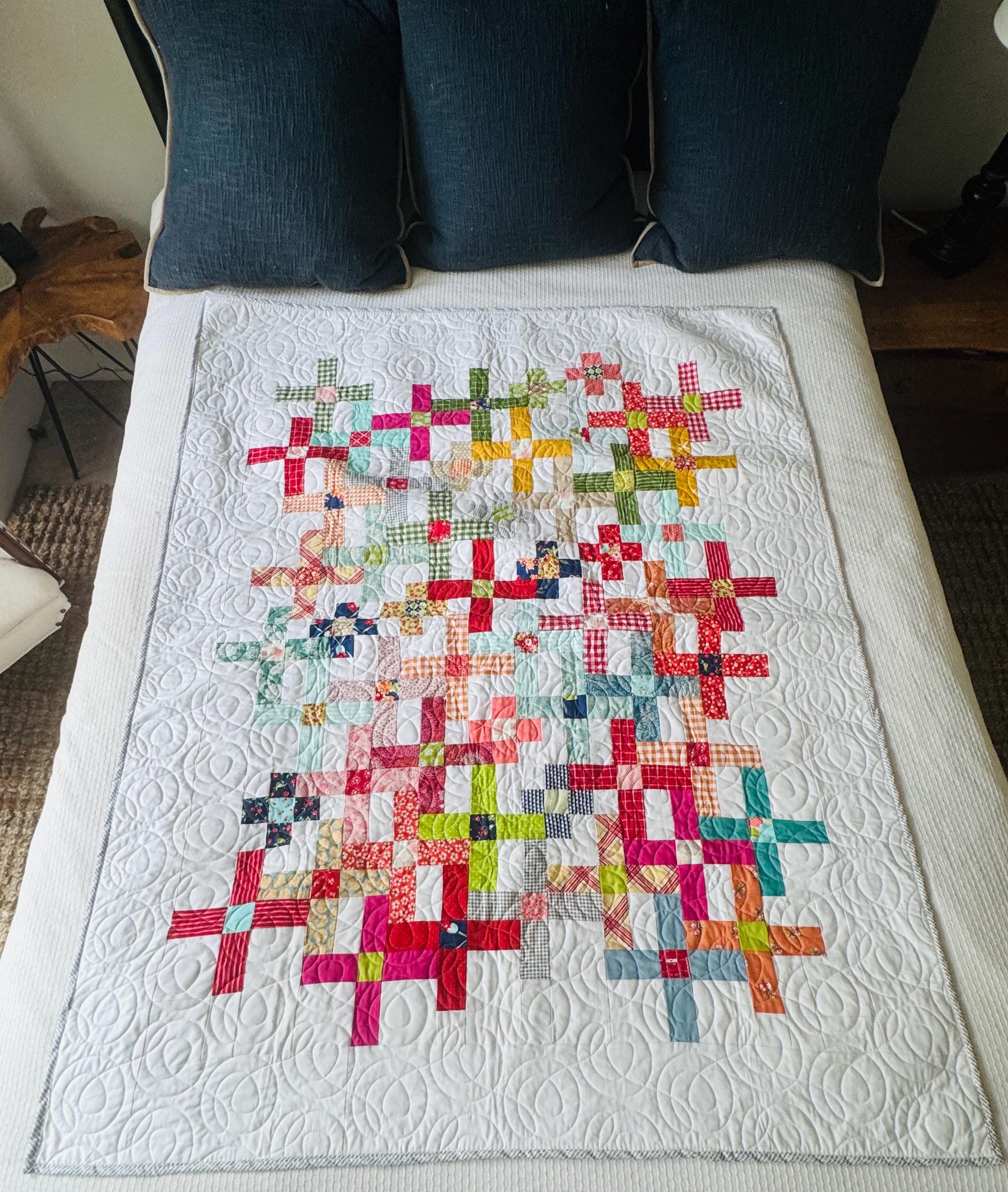 Scrappy Plus Quilted Throw - Etsy