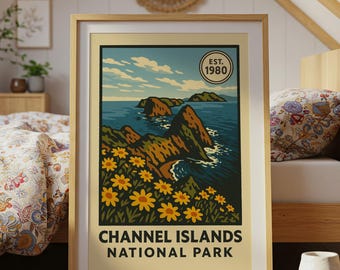 ヴィンテージ チャネル諸島国立公園ポスター、カリフォルニア沿岸プリント