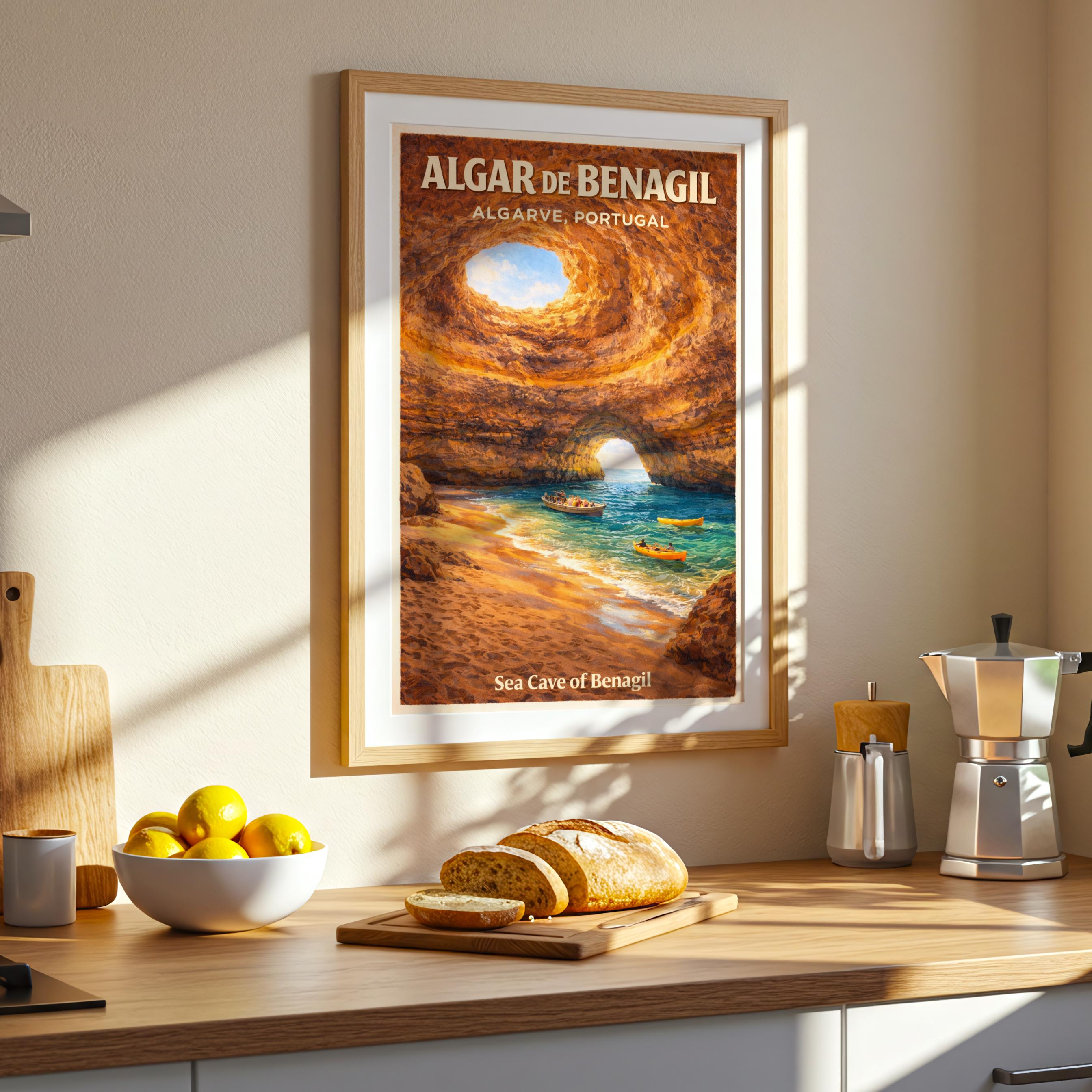 Benagil Cave Poster Matte Vertical Poster | Algarve Portugal