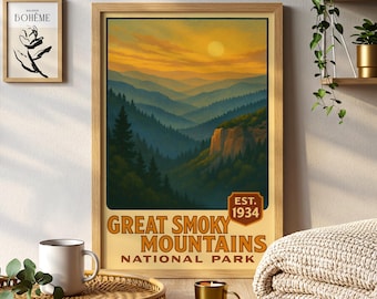 Smoky Mountains National Park Giclée Art Print, Appalachian Landscape